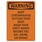 Signmission OSHA WARNING Sign, Keep Contaminates Outside Your, 14in X 10in Rigid Plastic, 10" W, 14" L, Portrait OS-WS-P-1014-V-13273 - alternate 1